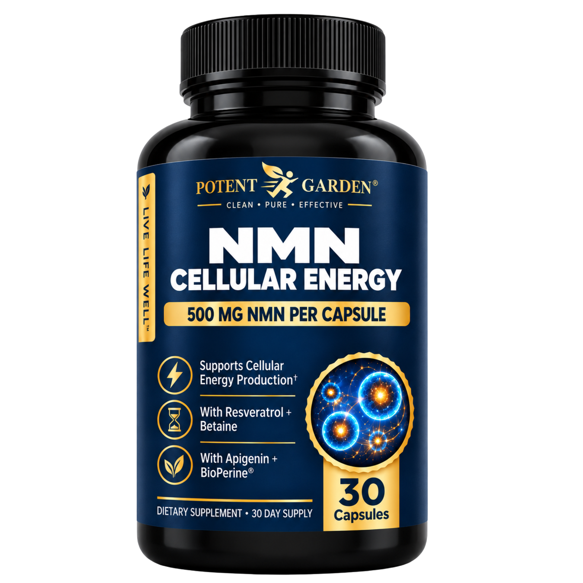 Potent Garden NMN Cellular Energy 500 mg – 30 Capsules