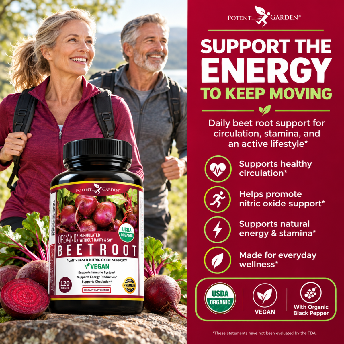 Organic Beetroot Capsules | Potent Garden