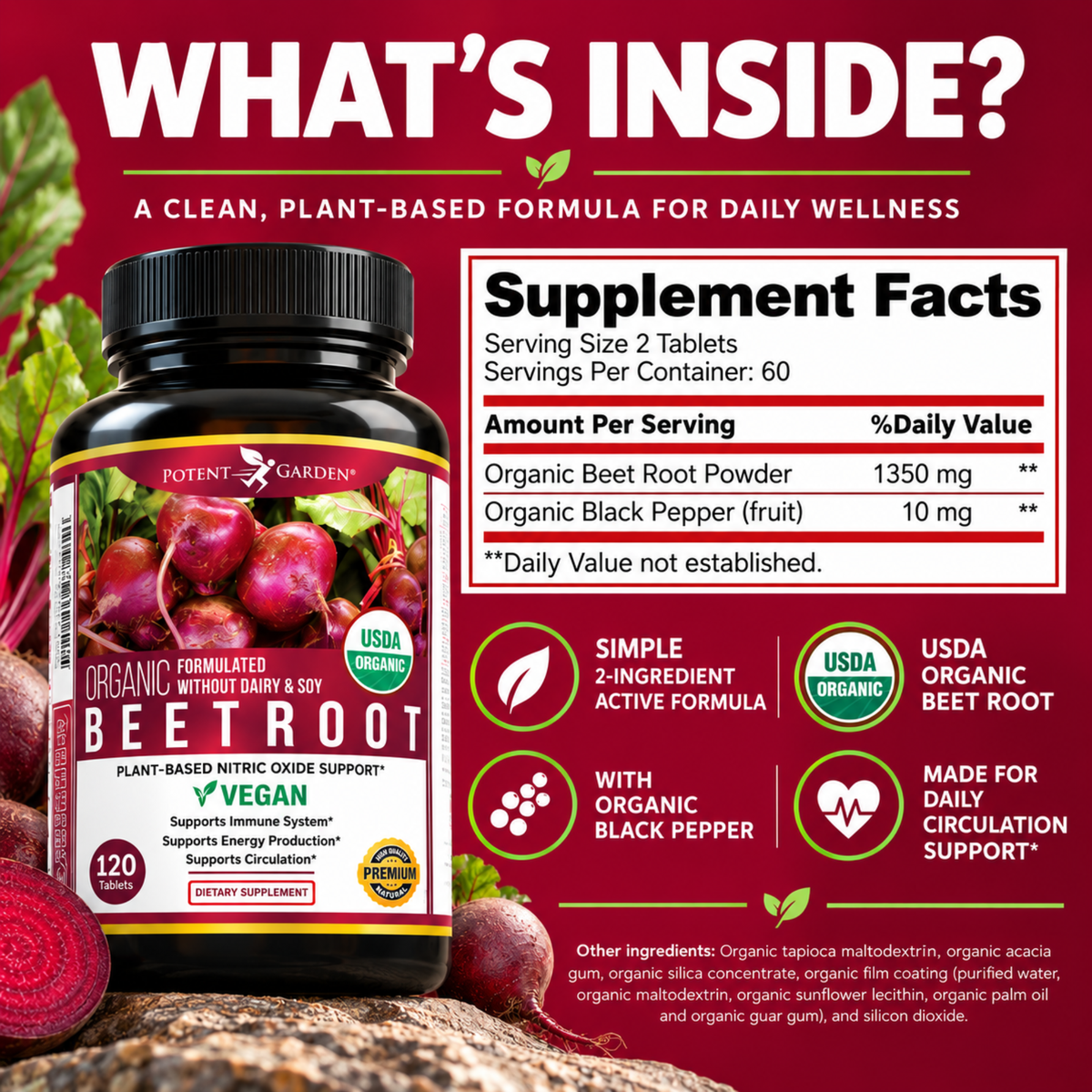 Organic Beetroot Capsules | Potent Garden
