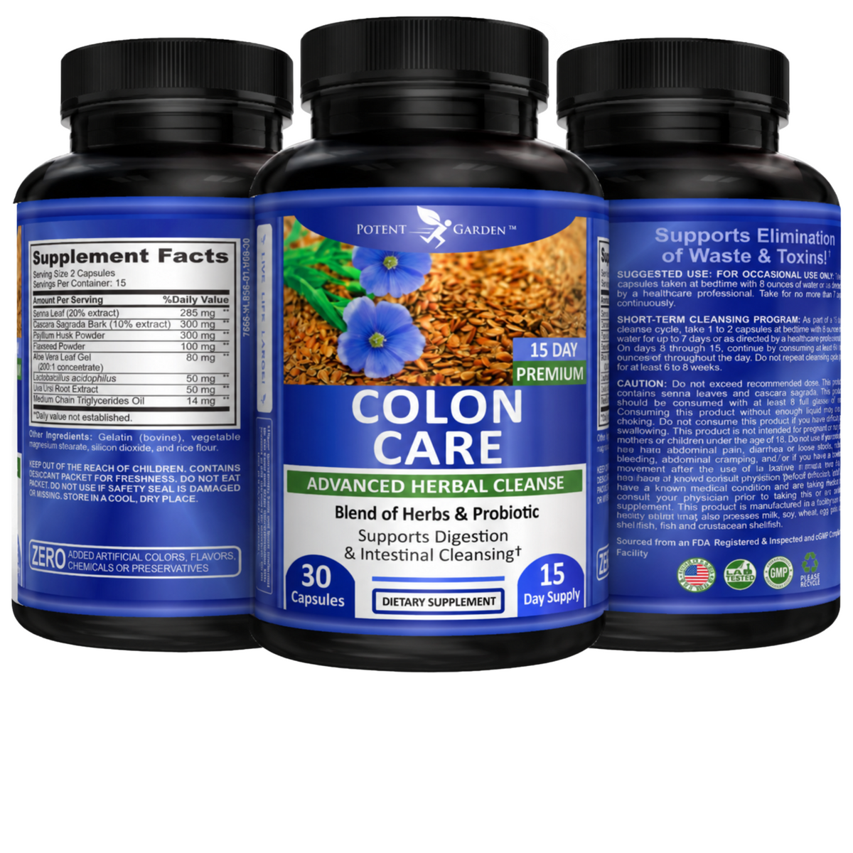 15 Day Colon Cleanse Capsules | Colon Care | Potent Garden