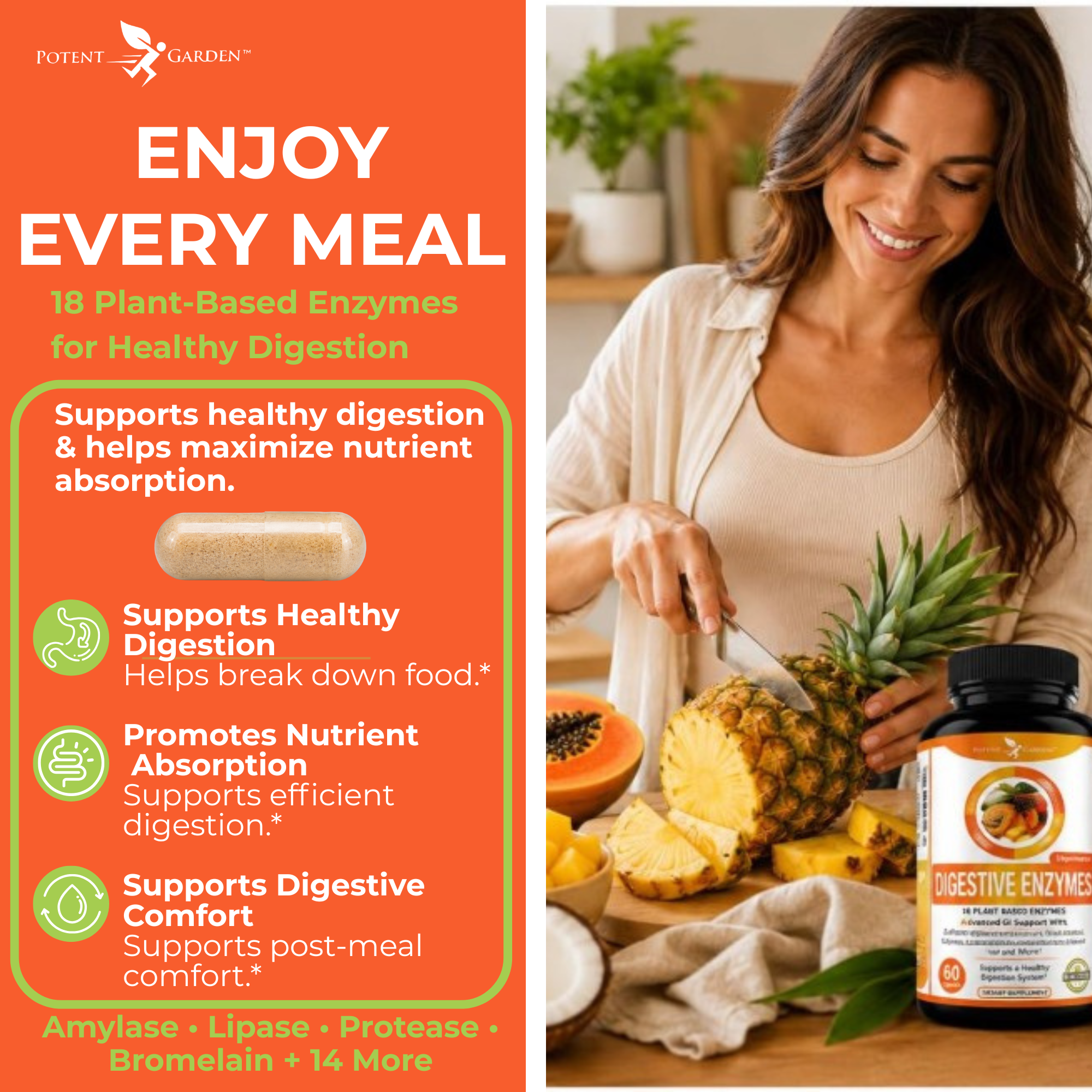 Digestive Enzymes Supplement | Potent Garden