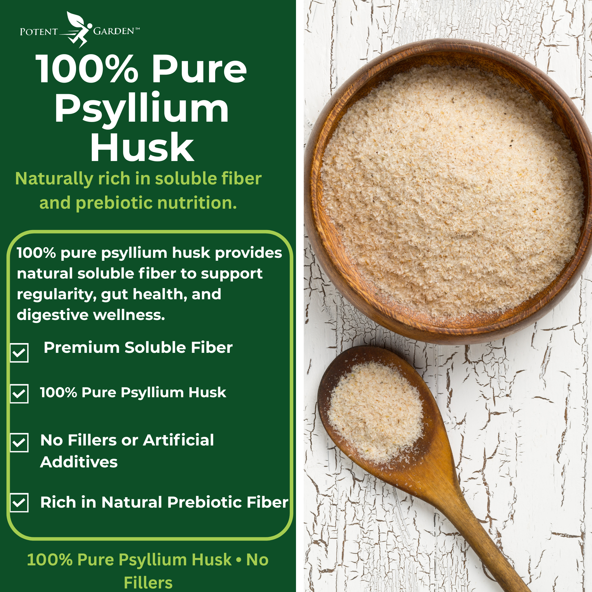 Psyllium Husk Fiber Supplement | Potent Garden