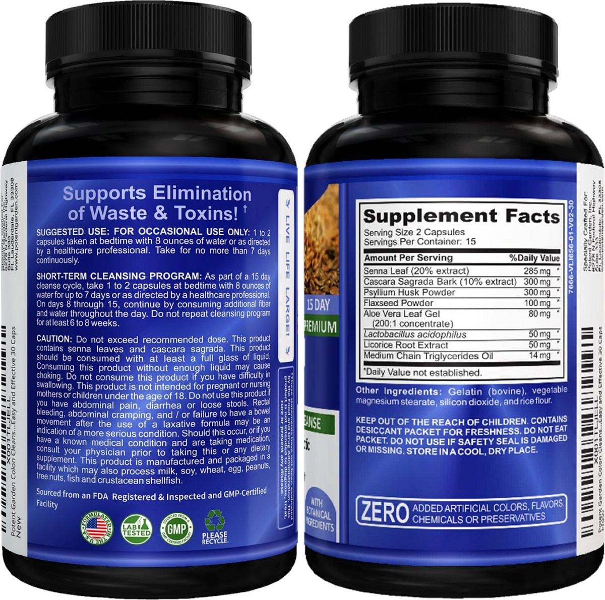 Potent Garden supplement PREMIUM COLON CARE ADVANCED COLON CLEANSE,