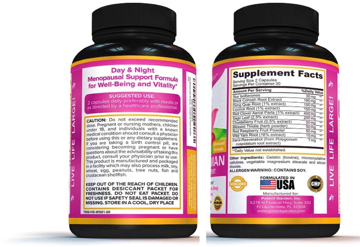 Potent Garden supplement PREMIUM ADVANCED MENOPAUSE SUPPORT FOR WOMEN, 60 CAPS