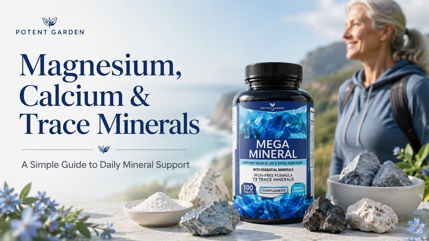 Magnesium, Calcium & Trace Minerals | Daily Mineral Support