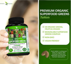 Potent Gardens Organic Fruit and Vegetable Supplement in Tablet Form