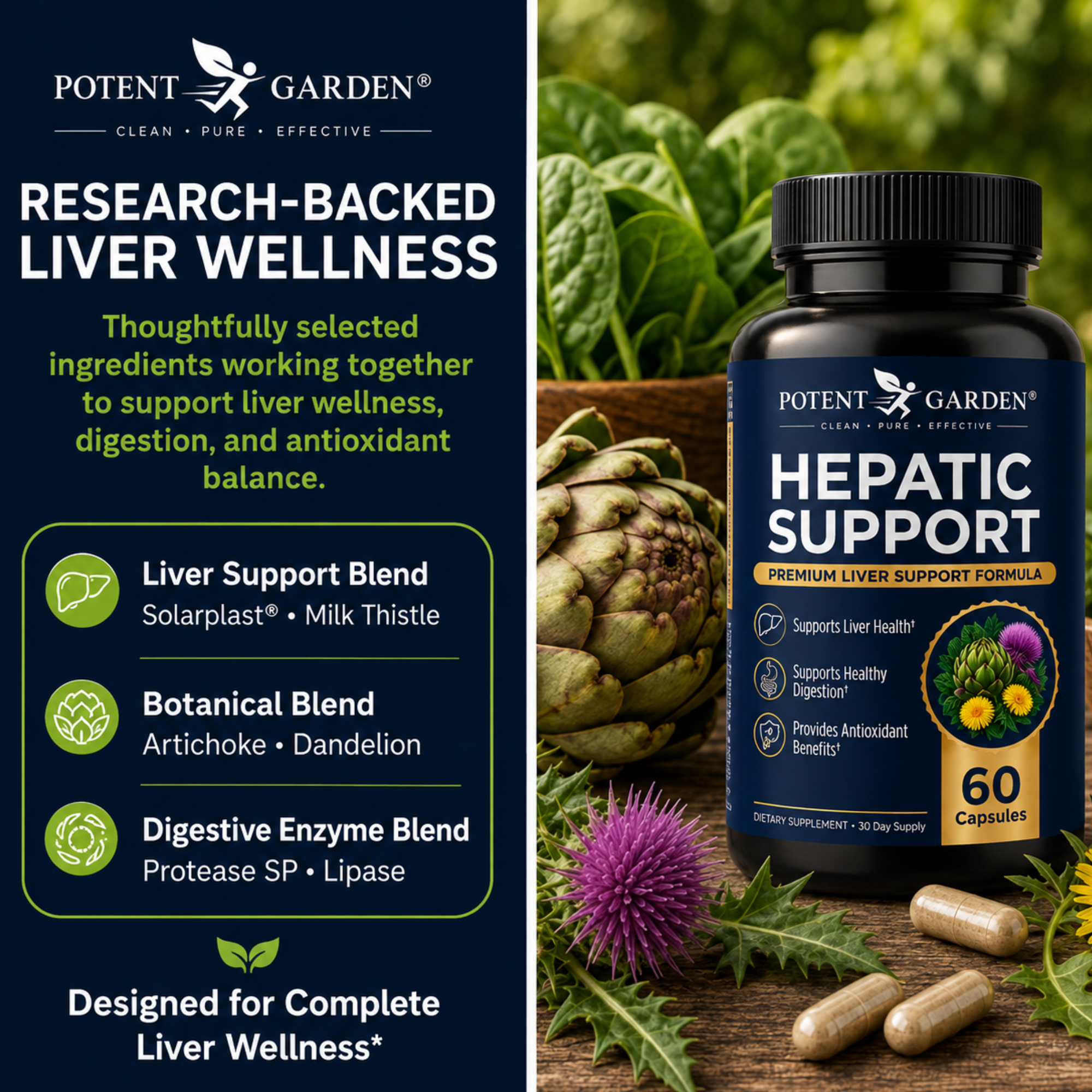 Hepatic Support Liver Supplement | Potent Garden