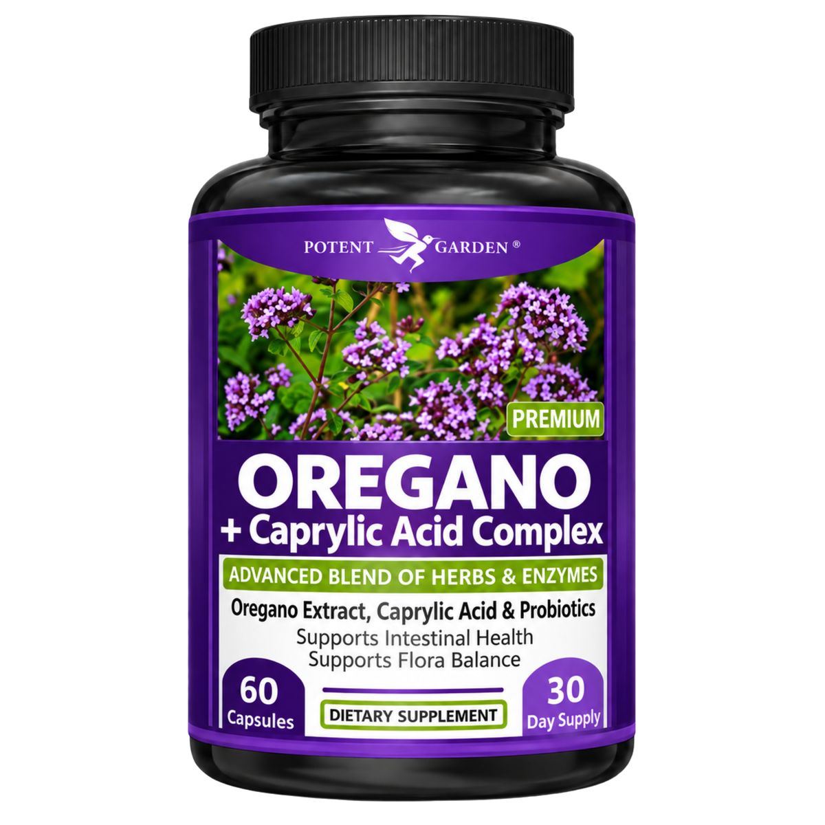 Oregano + Caprylic Acid Complex Supplement | Potent Garden