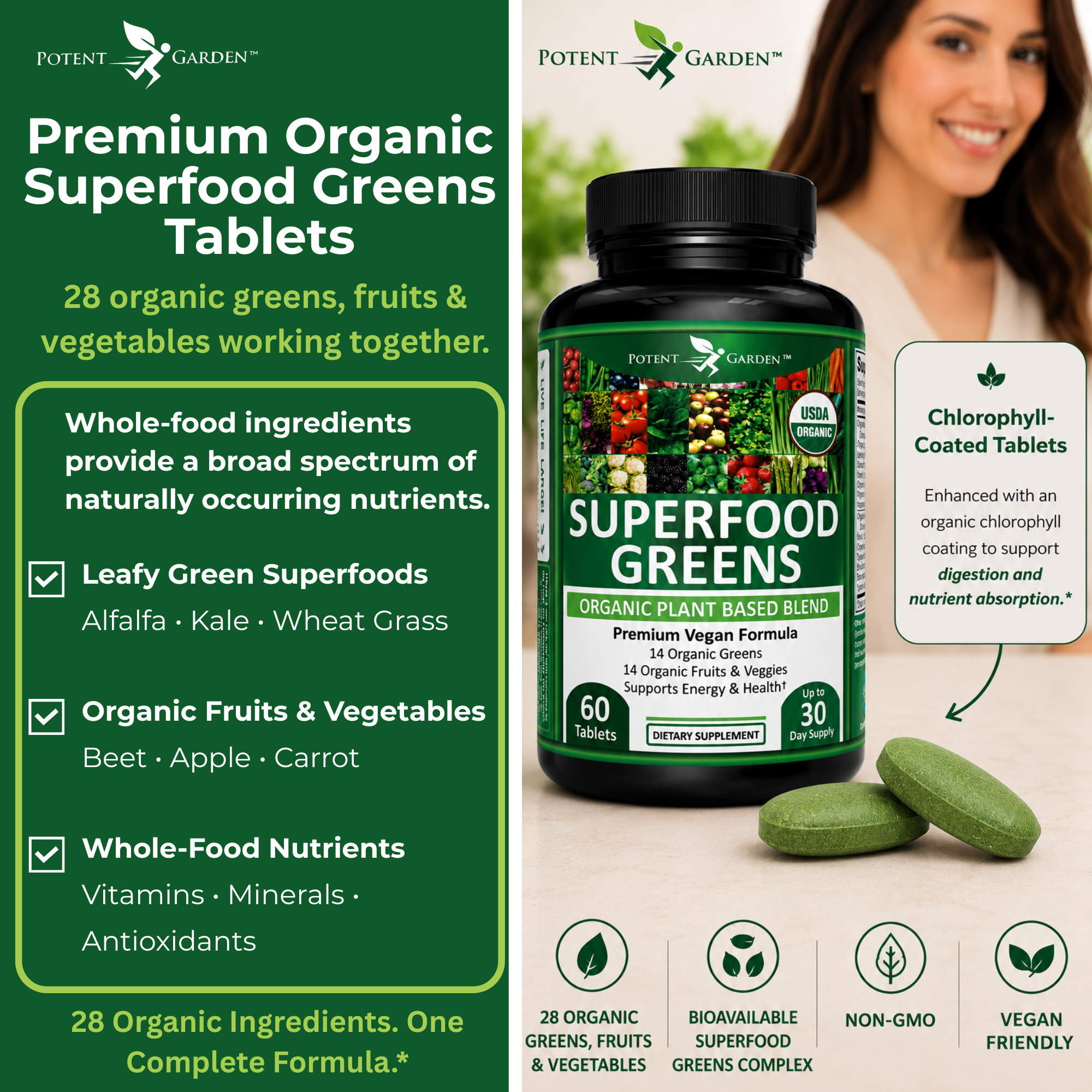 Organic Superfood Greens | Potent Garden