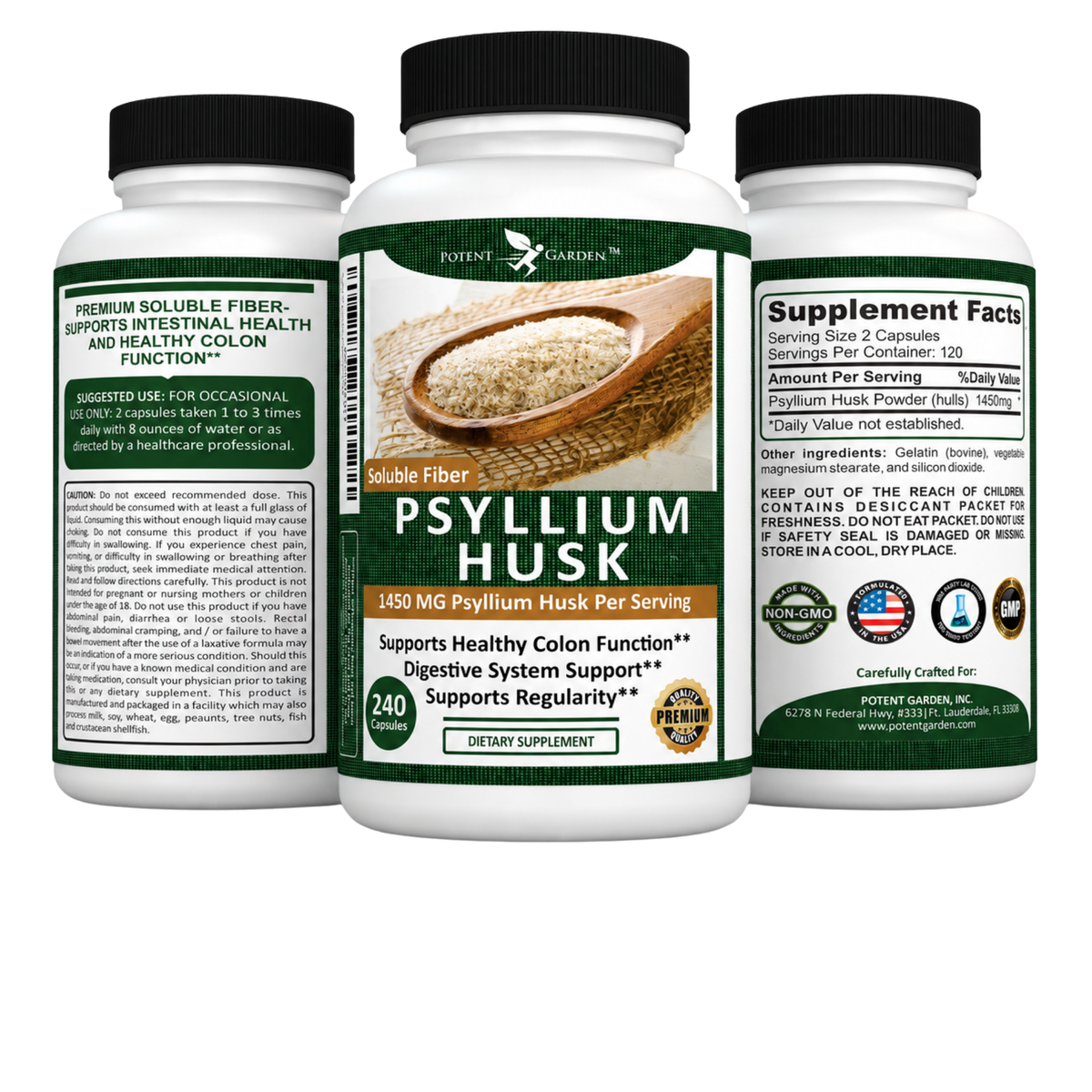 Psyllium Husk Fiber Supplement | Potent Garden