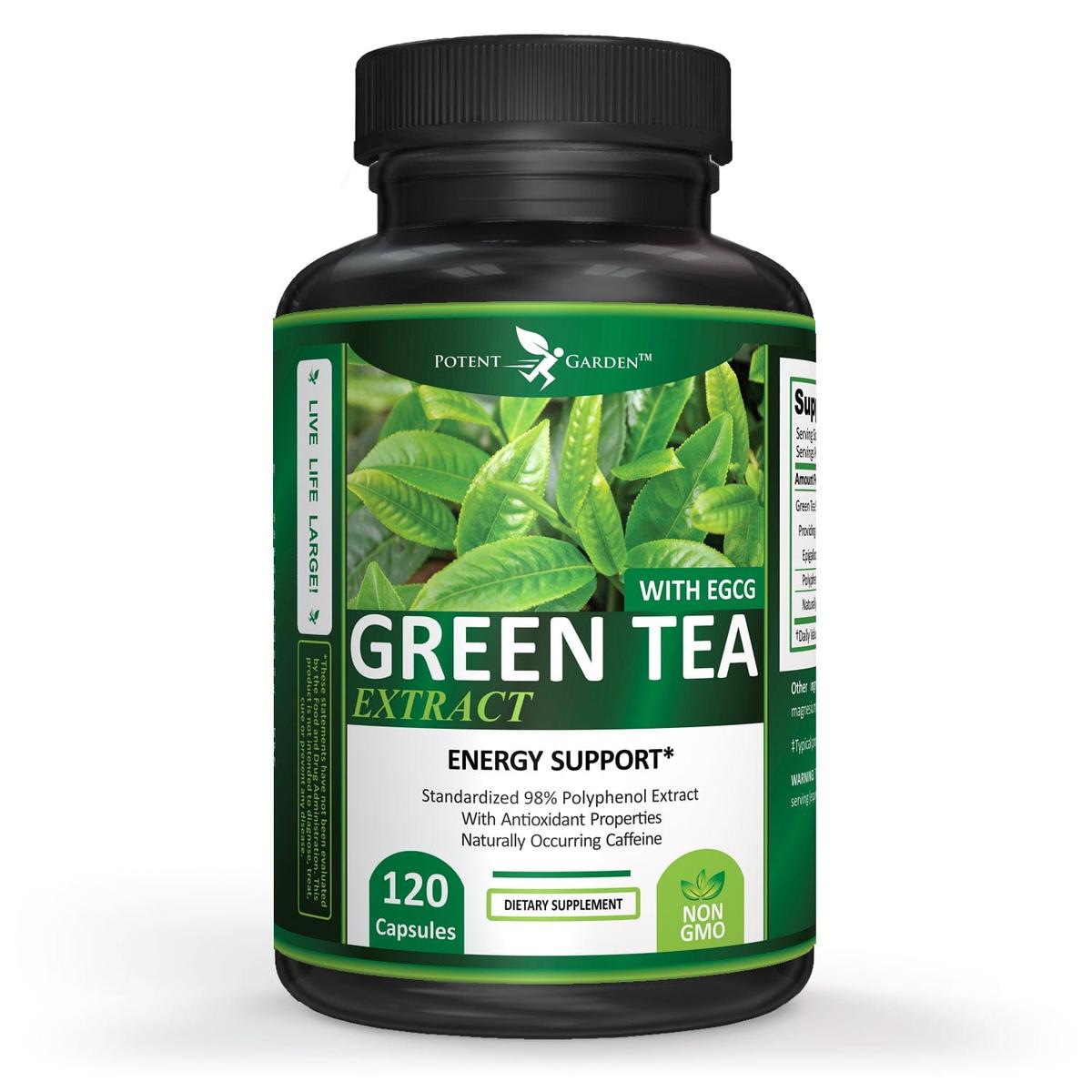 Potent Garden supplement PREMIUM GREEN TEA FAT BURNER, 120 CAPS