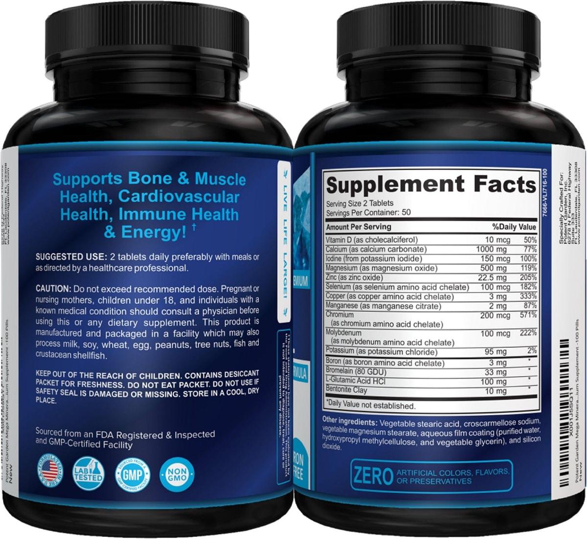 Potent Garden supplement PREMIUM MEGA MINERAL, 100 TABS