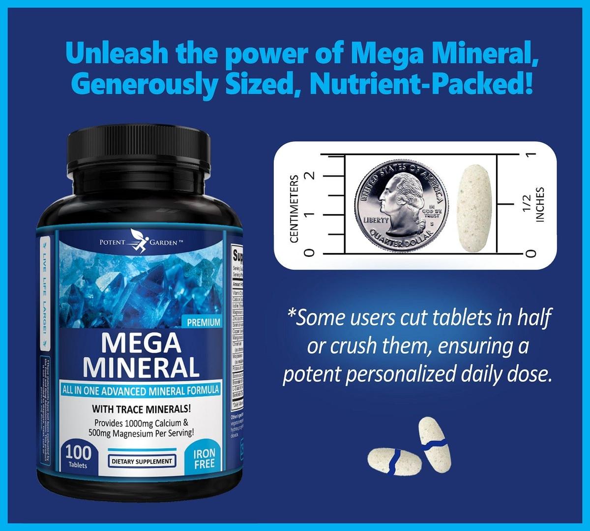 Potent Garden supplement PREMIUM MEGA MINERAL, 100 TABS