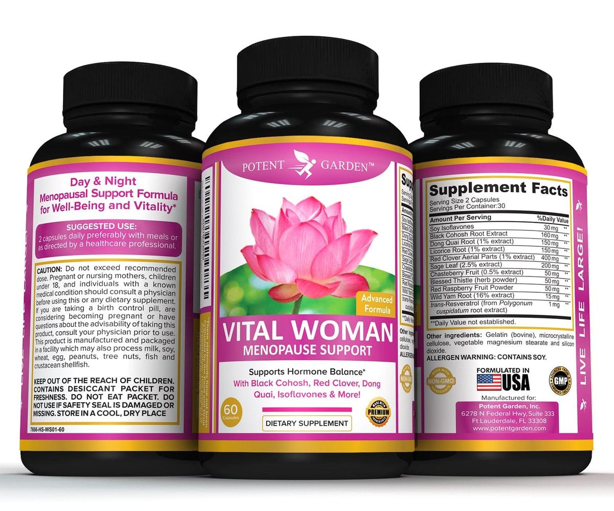Potent Garden supplement PREMIUM ADVANCED MENOPAUSE SUPPORT FOR WOMEN, 60 CAPS