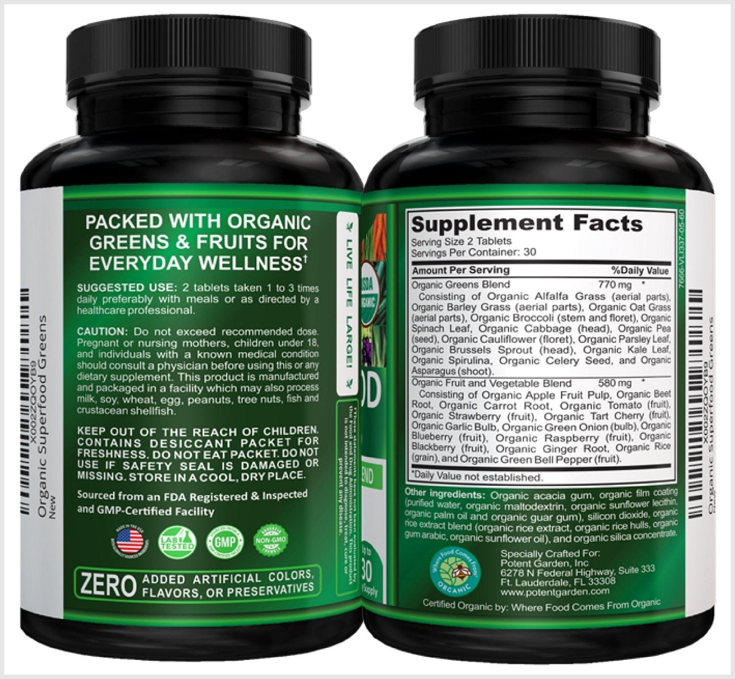 Potent Garden supplement Organic Superfood Greens | Potent Garden