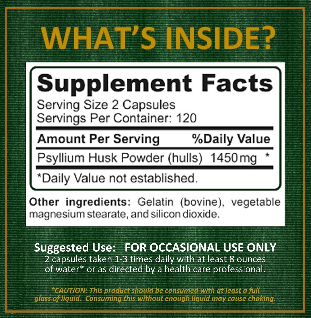 Potent Garden supplement PREMIUM PSYLLIUM HUSK, 240 CAPS