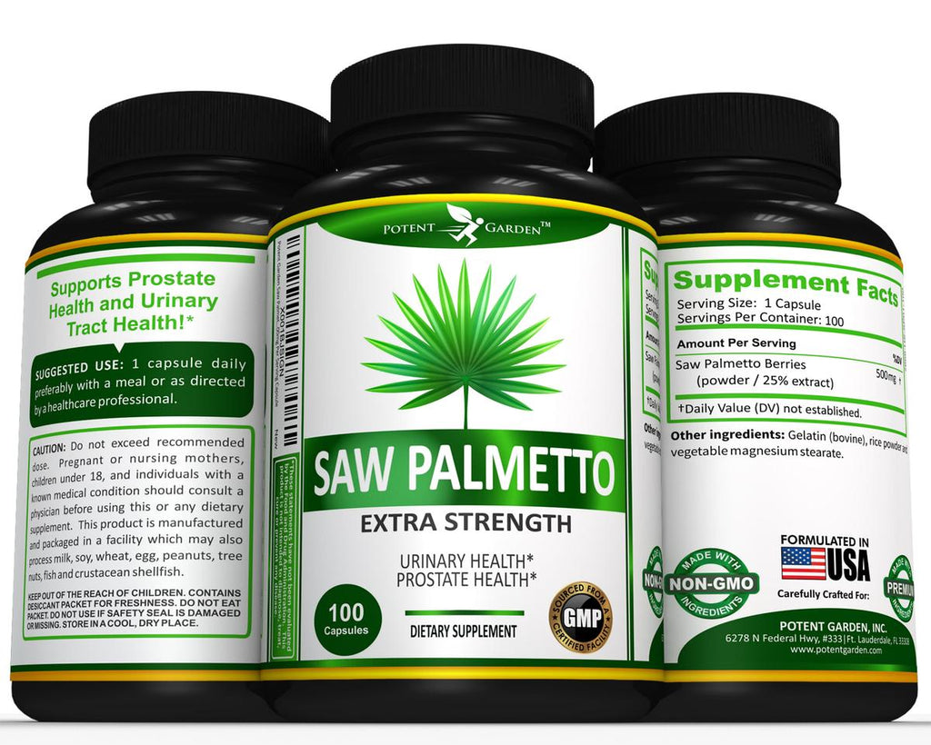Potent Garden supplement PREMIUM SAW PALMETTO FOR MEN, 500MG
